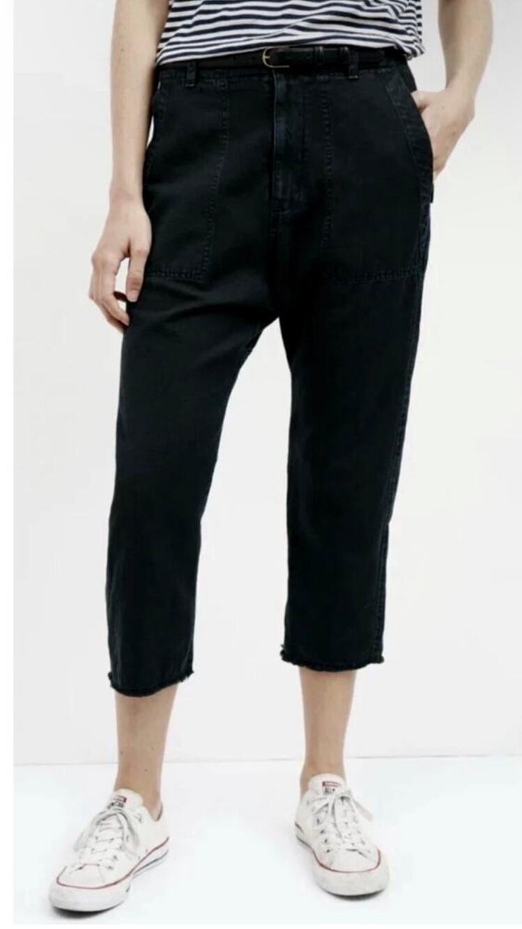 Nili Lotan Luna Slouchy Drop Crotch Multi Pocket Cargo Pants XS